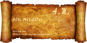 Alb Milán névjegykártya