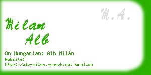 milan alb business card